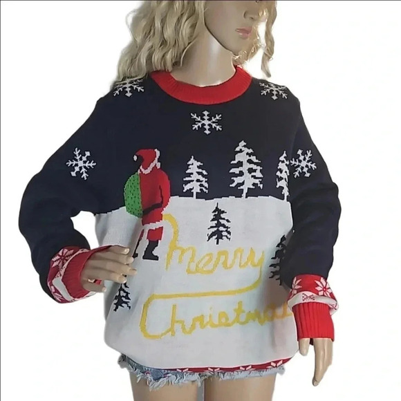 Tipsy Elves Christmas UglySweater Women Size Medium Winter Scene Snow by… - Picture 1 of 11